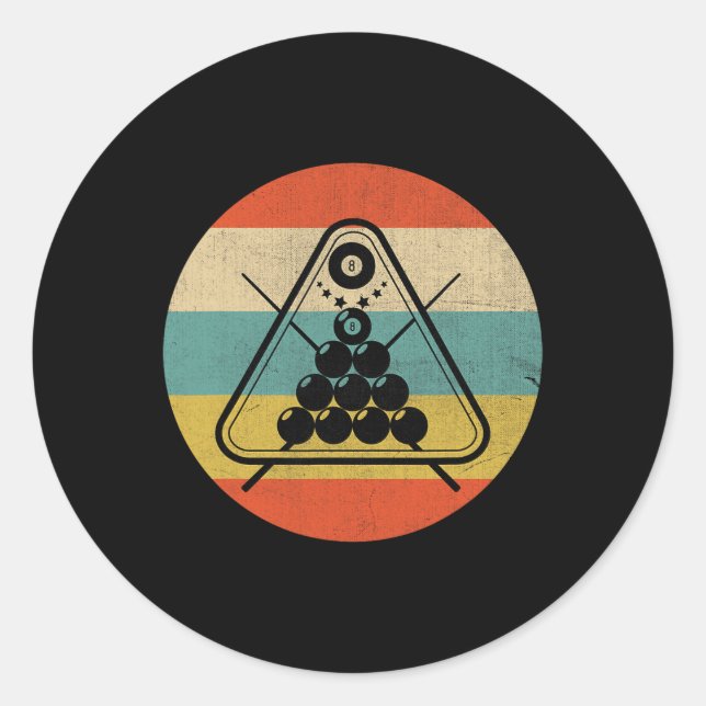Sticker Rond Billard de billard du billard du billard du billar (Devant)