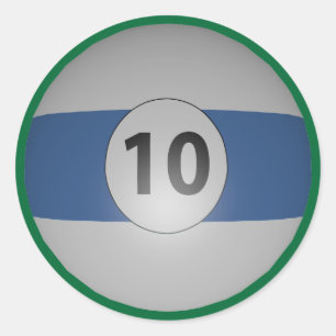 Sticker Rond Billard Dix Balles