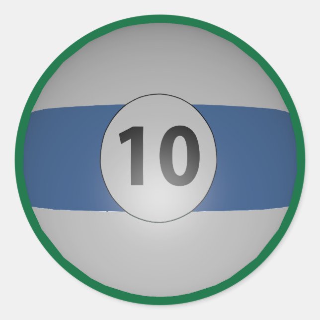 Sticker Rond Billard Dix Balles (Devant)