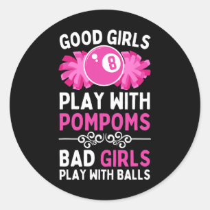 Sticker Rond Billard Drôle Pour Femmes Filles 8 Ll Billard Pool