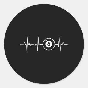 Sticker Rond Billard Heartbeat 8 Ball Heartline Pool Billard