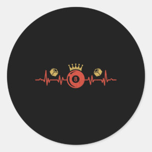 Sticker Rond Billard Heartbeat 8 Ball Pool Player Billiard Sh