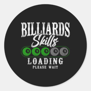 Sticker Rond Billard Joueur Bal 8 Bal Vintage Billard