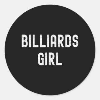 Sticker Rond Billard Lover Billiards Girl