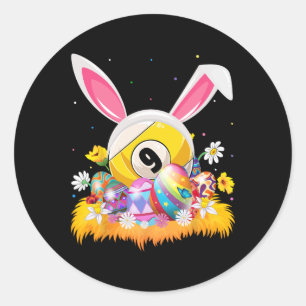 Sticker Rond Billard Lover Oeuf de Pâques Drôle Billard de Pâqu
