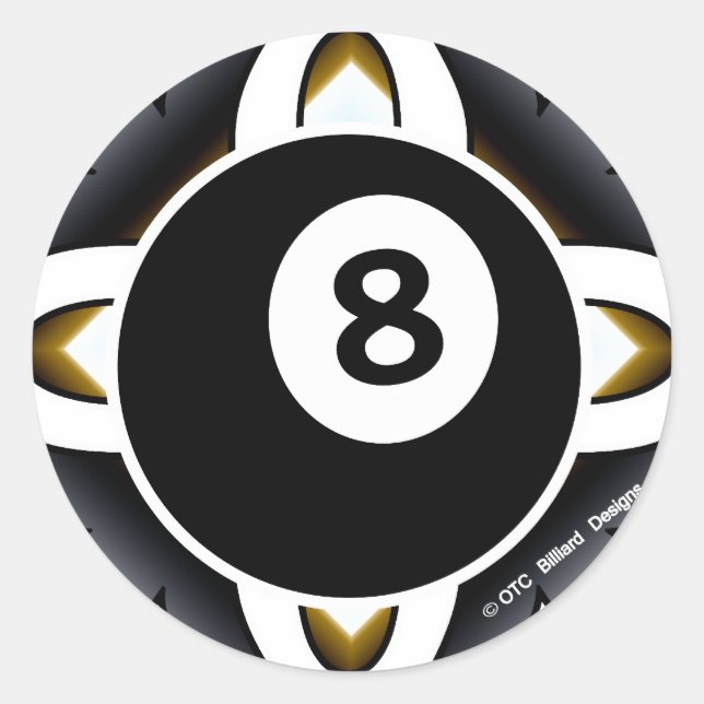 Sticker Rond Billard OTC 8 Ball Déco (Devant)