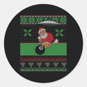 Sticker Rond Billard piscine laide style pull de Noël
