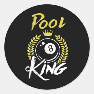 Sticker Rond Billard Pool King Shirt Funny Billard Sport Po