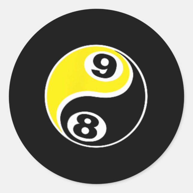 Sticker Rond Billard Pool Shirt 8 Ll 9 Ll Skull Tee (Devant)
