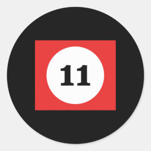 Sticker Rond Billard rouge Billard Ball #11 Groupe de correspon
