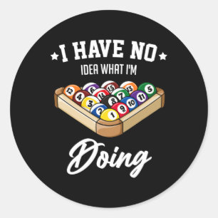 Sticker Rond Billard Snooker Pool Joueur Sport Competit