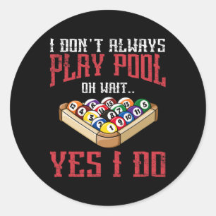 Sticker Rond Billard Snooker Pool Joueur Sport Competit