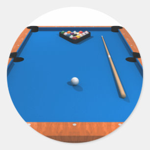 Sticker Rond Billard / Table de billard : Flux bleu :