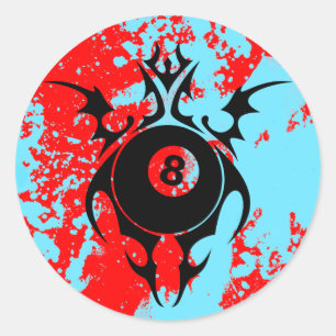 Sticker Rond billard. tribal.