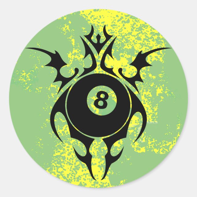 Sticker Rond billard. tribal. (Devant)