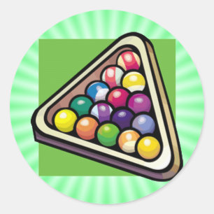 Sticker Rond Billard vert ; piscine