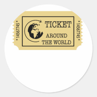 Sticker Rond BILLET dans le monde
