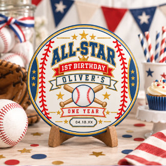 Sticker Rond Billet de baseball All-Star pour le 1er anniversai