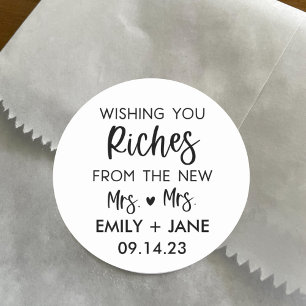 Sticker Rond Billet de loterie Mariage LGBTQ personnalisé Favor