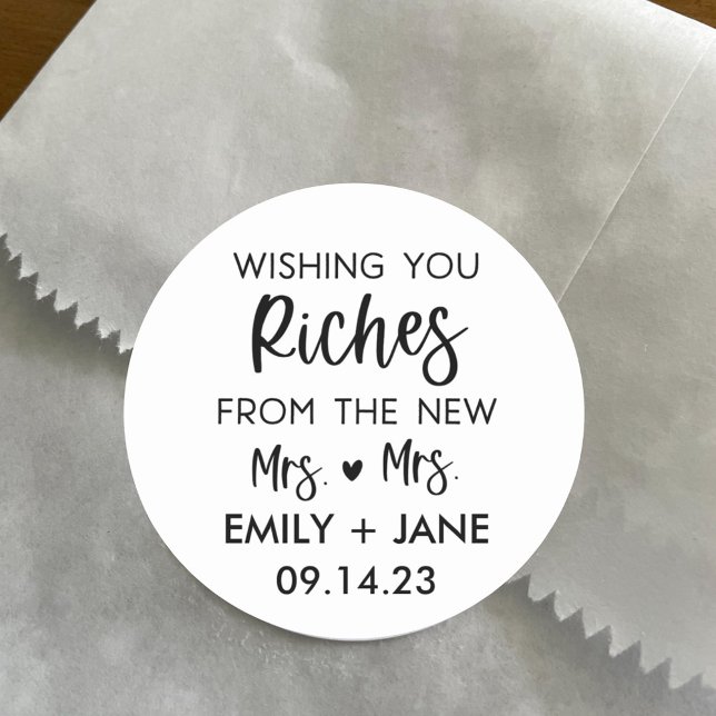 Sticker Rond Billet de loterie Mariage LGBTQ personnalisé Favor (Créateur téléchargé)