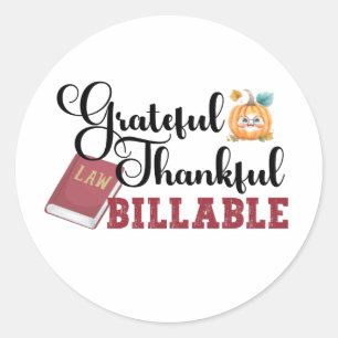 Sticker Rond Billet de remerciement - Procureur Thanksgiving