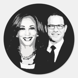 Sticker Rond Billet Kamala Harris et Josh Shapiro