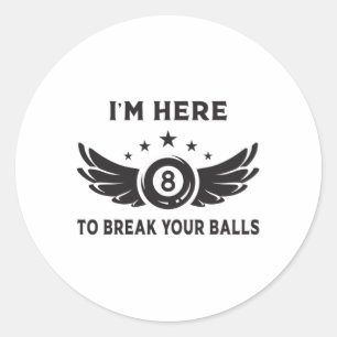 Sticker Rond Billiard 8 Ball Snooker Billiards Drôle Idée cadea
