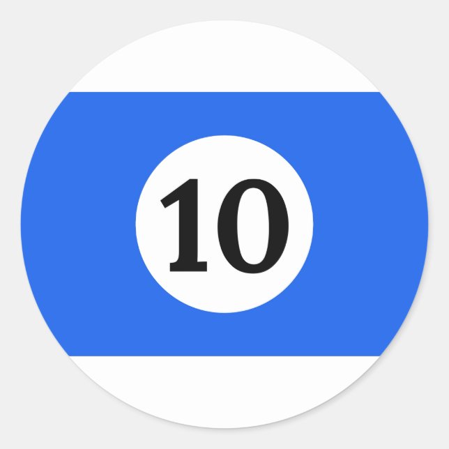 Sticker Rond Billiard Billard Bal Bleu Billiard 10 (Devant)