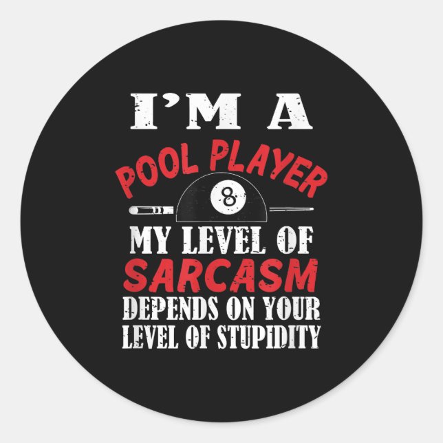 Sticker Rond Billiard Cadeau Billard Billard Billard Snooker, S (Devant)