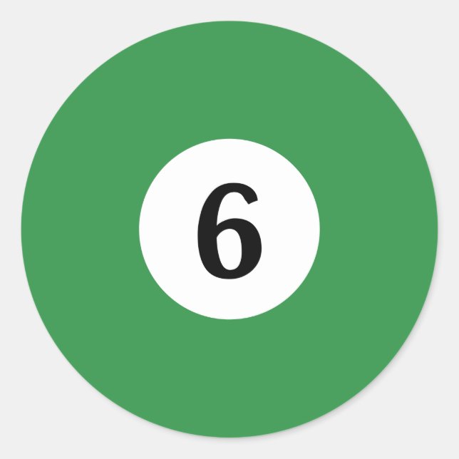 Sticker Rond Billiard solide balle verte 6 (Devant)