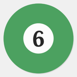 Sticker Rond Billiard solide balle verte 6