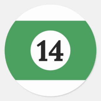 Sticker Rond Billiard Stripes Green Ball 14
