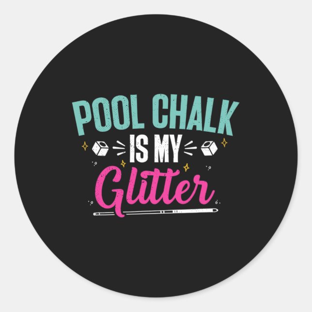 Sticker Rond Billiards Chalk Funky Pool Shooter Master Billiard (Devant)