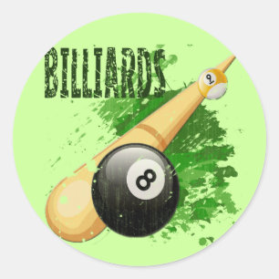 STICKER ROND BILLIARDS - DÉTRUITS ET ÂGÉS