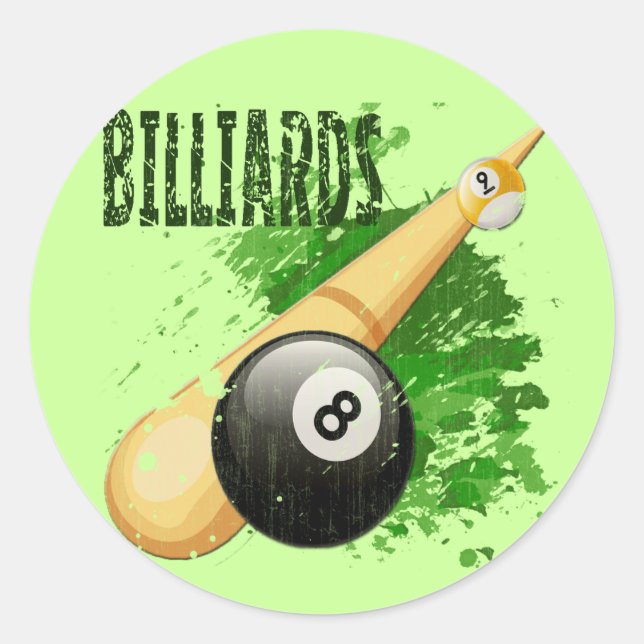 STICKER ROND BILLIARDS - DÉTRUITS ET ÂGÉS (Devant)