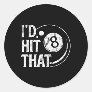 Sticker Rond Billiards Drôle Id Touché Que 8 Ball Pool Jouer