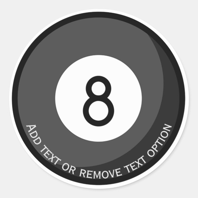 Sticker Rond Billiards Eight Ball (Devant)