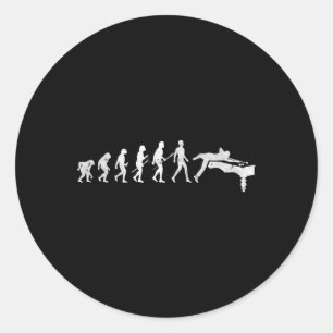 Sticker Rond Billiards Évolution De Billard Humain Snooker Pool