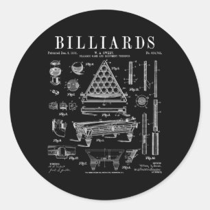 Sticker Rond Billiards Pool de tables Billard Ball Brevet Breve