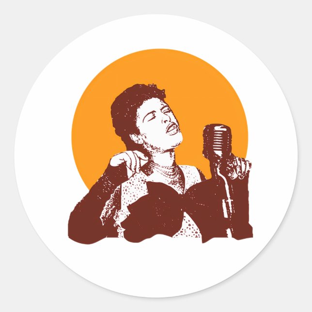 Sticker Rond Billie Holiday (Devant)