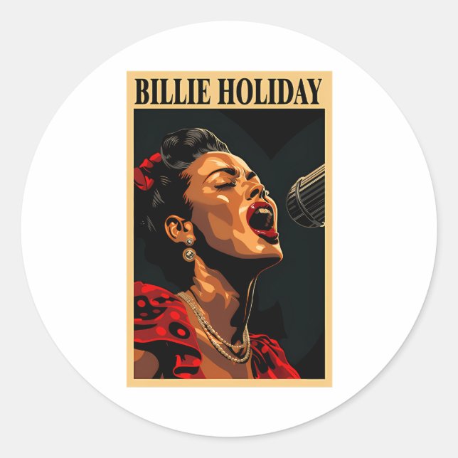 Sticker Rond Billie Holiday (Devant)