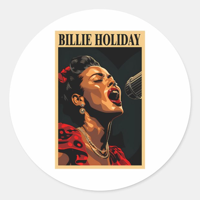 Sticker Rond Billie Holiday (Devant)