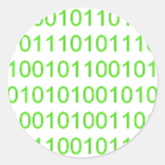 Sticker Rond Binary Vert 01 - GeekShirts (Devant)