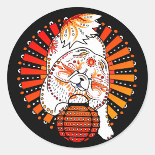 Sticker Rond BINDI MI TANG -autocollants couleur arrière - plan