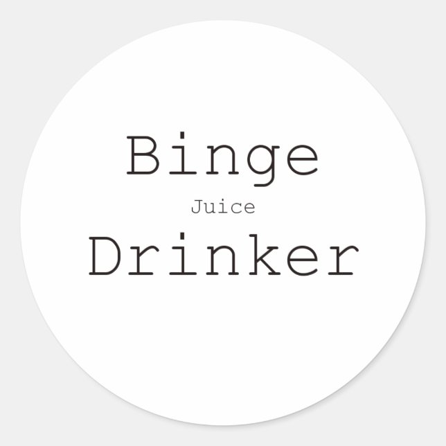 Sticker Rond Binge Jus Boisson Noir Bleu Rouge (Devant)