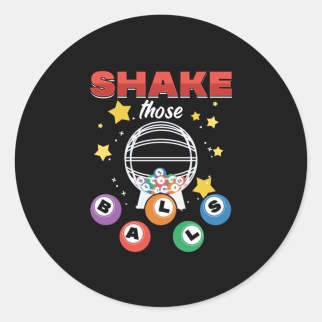 Sticker Rond Bingo Balls Lucky Joueur Jeu Jeu Jeu Cadeau (Devant)