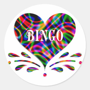 Sticker Rond Bingo Coeur amusant