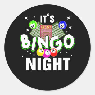 Sticker Rond Bingo Design de nuit Bingo Joueur de jeu Amateurs 