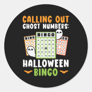 Sticker Rond Bingo Halloween Tri Ou Traiter Bingo Joueur Bingo