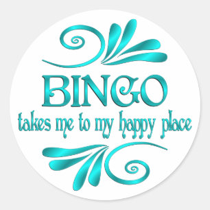 Sticker Rond Bingo Happy Place